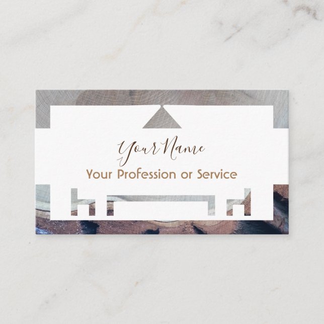 Wooden frame for interior design and furniture! bu business card (Front)