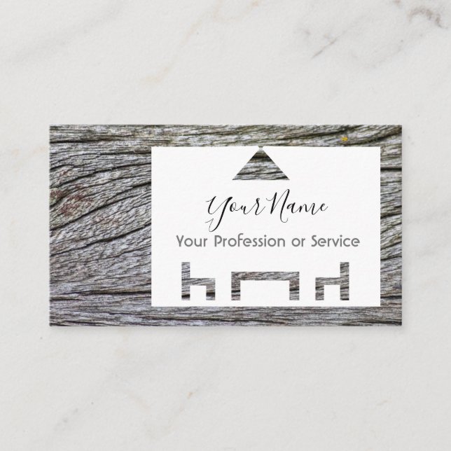 Wooden frame for interior design and furniture! bu business card (Front)