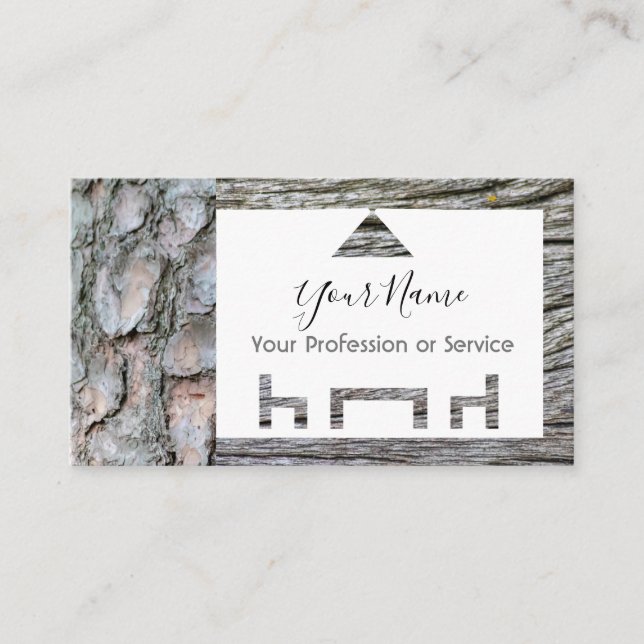 Wooden frame for interior design and furniture! business card (Front)