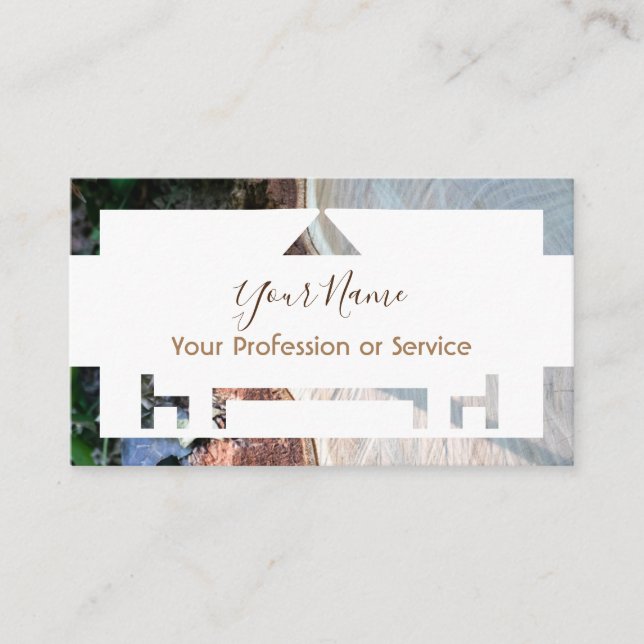 Wooden frame for interior design and furniture! business card (Front)