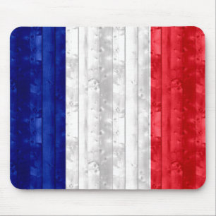 Wooden French Flag Mouse Mat