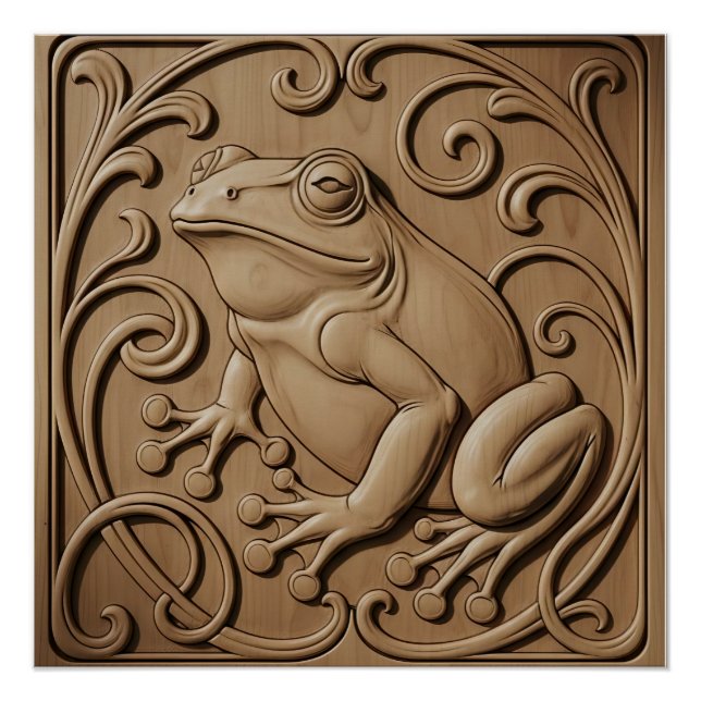 Wooden Frog Glossy Poster (Front)