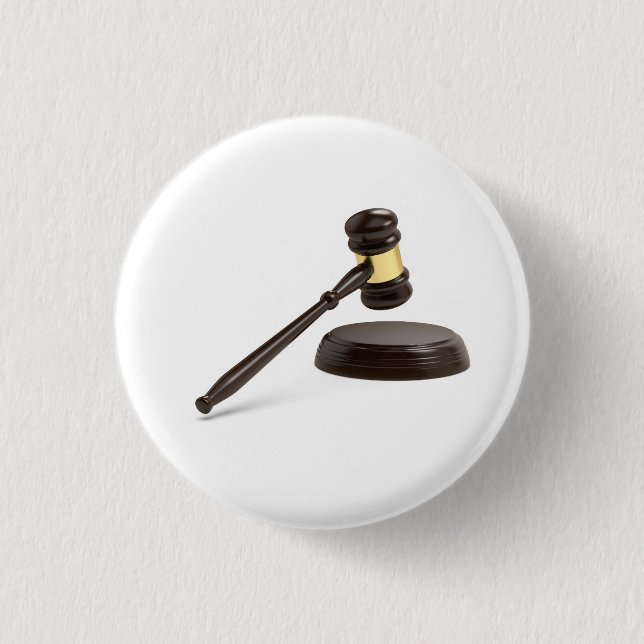 Wooden gavel 3 cm round badge (Front)