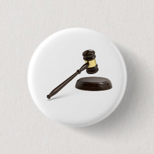 Wooden gavel 3 cm round badge