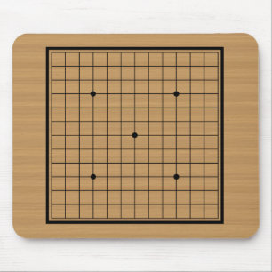 Wooden Go Board 13x13 Bordered Mouse Mat