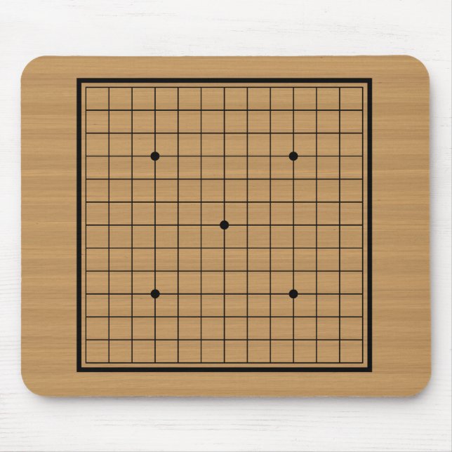 Wooden Go Board 13x13 Bordered Mouse Mat (Front)
