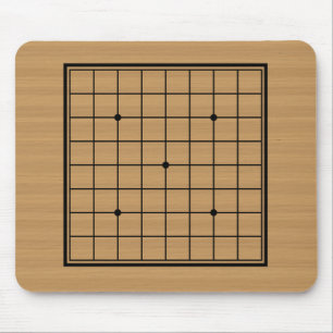 Wooden Go Board 9x9 Bordered Mouse Mat
