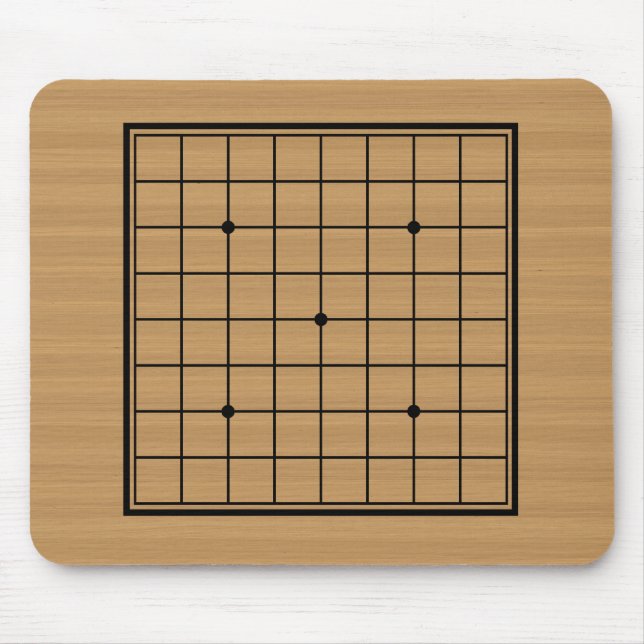 Wooden Go Board 9x9 Bordered Mouse Mat (Front)
