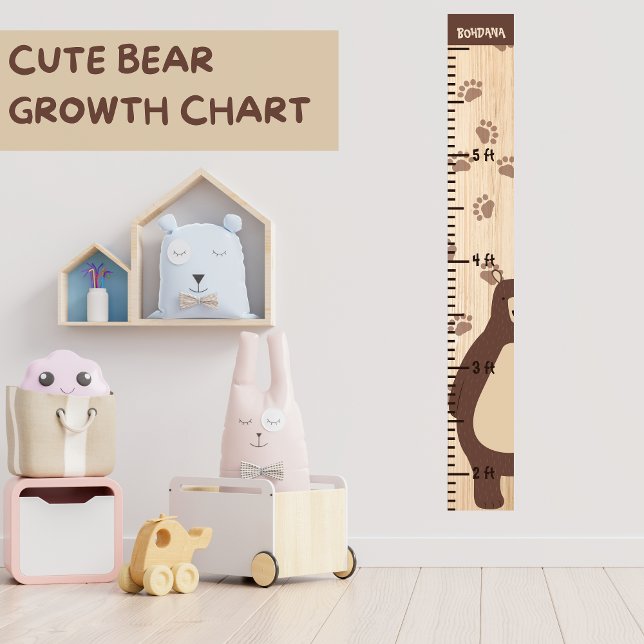 Wooden Growth Height Chart Ruler Bear Teddy (Creator Uploaded)