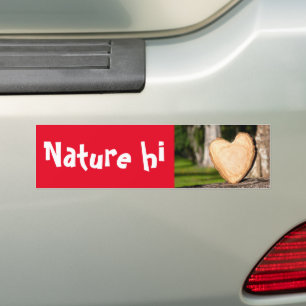 wooden heart bumper sticker