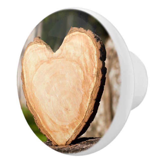 wooden heart ceramic knob (Right)