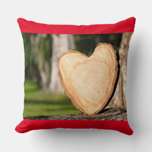 wooden heart cushion