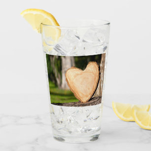 wooden heart glass