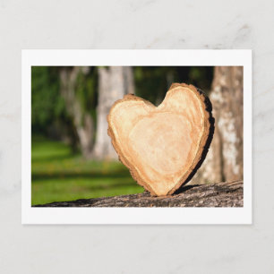 wooden heart holiday postcard
