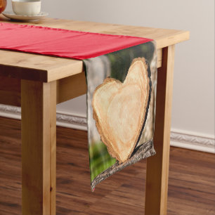 wooden heart long table runner