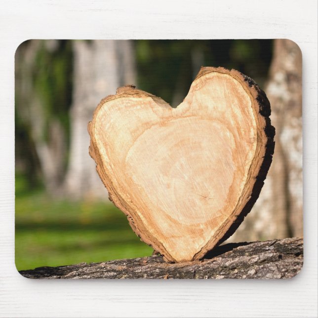 wooden heart mouse mat (Front)
