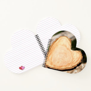 wooden heart notebook