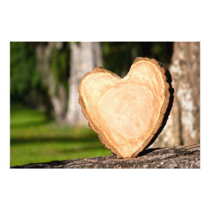 wooden heart photo print