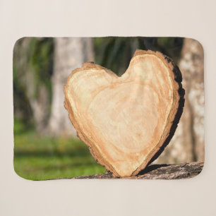 wooden heart sherpa blanket