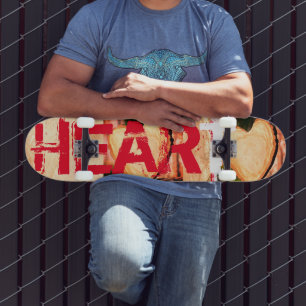 wooden heart skateboard