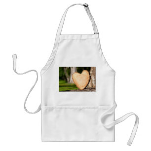 wooden heart standard apron