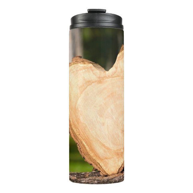 wooden heart thermal tumbler (Front)