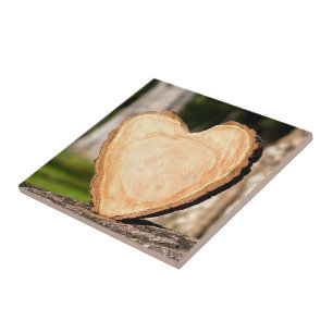 wooden heart tile