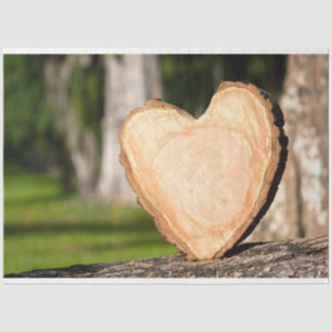 wooden heart tissue paper