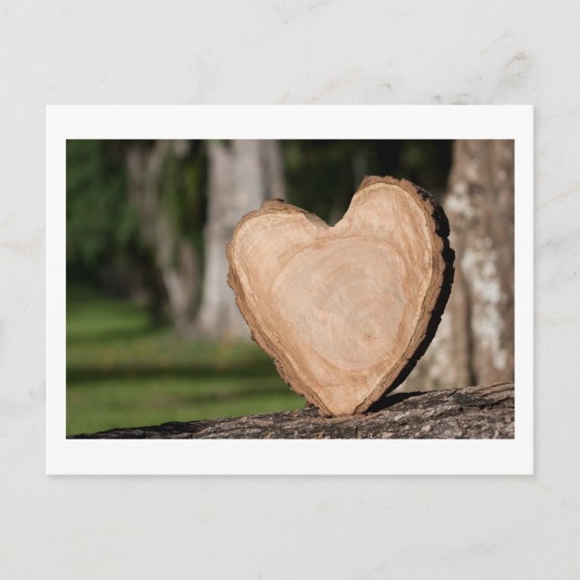 wooden heart v1 postcard (Front)