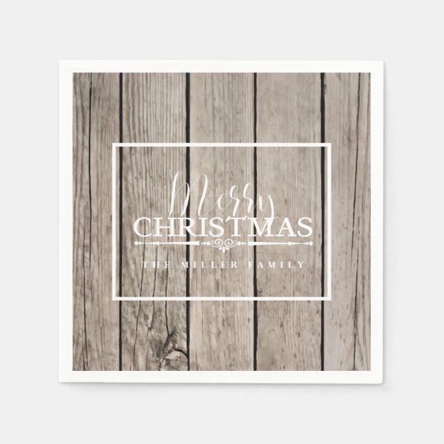 Wooden, Holiday Napkin (Front)