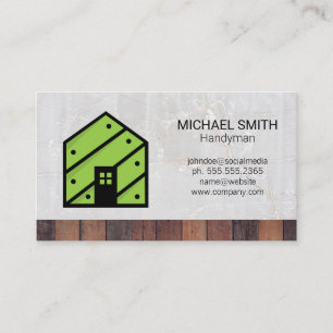 Wooden House Logo Builder Marble Business Card