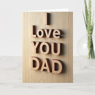 Wooden I Love You Dad Block Card