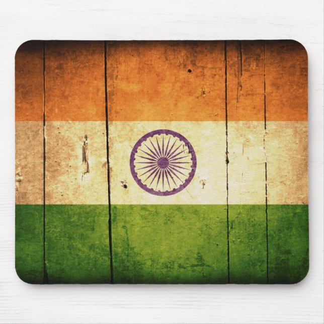 Wooden Indian Flag Mouse Mat (Front)