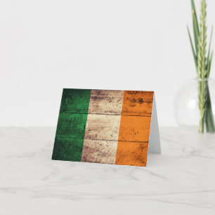 Wooden Ireland Flag Card