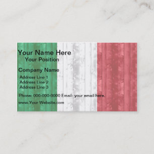Wooden Italian Flag Business Card