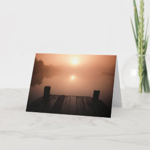Wooden Jetty on Lake at Sunset   New Orleans, LA Card