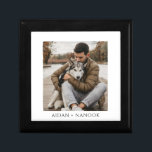 Wooden Jewellery Keepsake Box<br><div class="desc">A unique personalised photo wood lacquered keepsake box. Replace this photo with your own favourite photo of any kind. Customise with you and your dog,  or cat,  or any pet,  and add your names below. A great keepsake.</div>