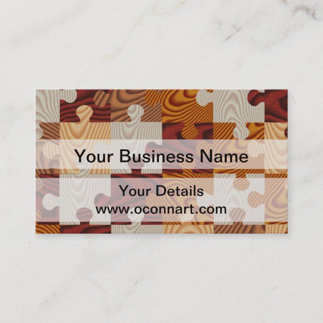 Wooden jigsaw puzzle business card (Front)