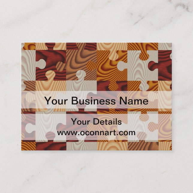 Wooden jigsaw puzzle business card (Front)
