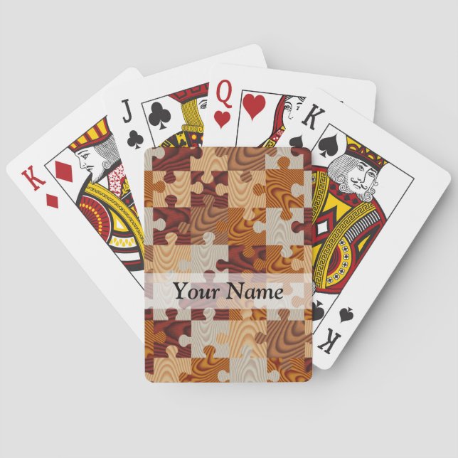 Wooden jigsaw puzzle playing cards (Back)