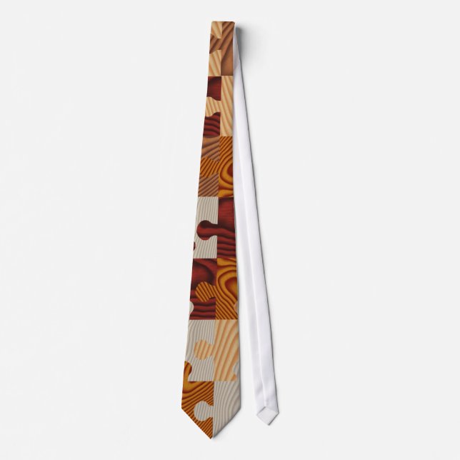Wooden jigsaw puzzle tie (Front)