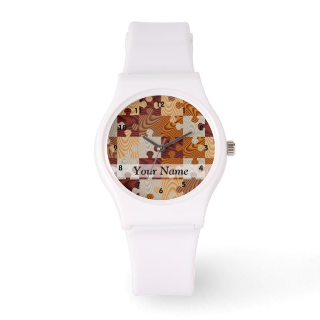 Wooden jigsaw puzzle watch (Front)
