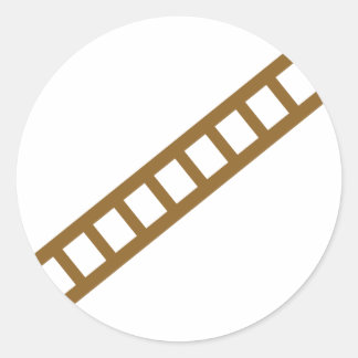 wooden ladder classic round sticker