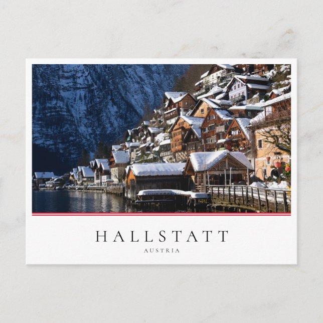 Wooden lakeside houses in Hallstatt, Austria Postcard (Front)
