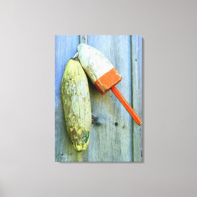 wooden lobster buoys wrapped canvas (Front)