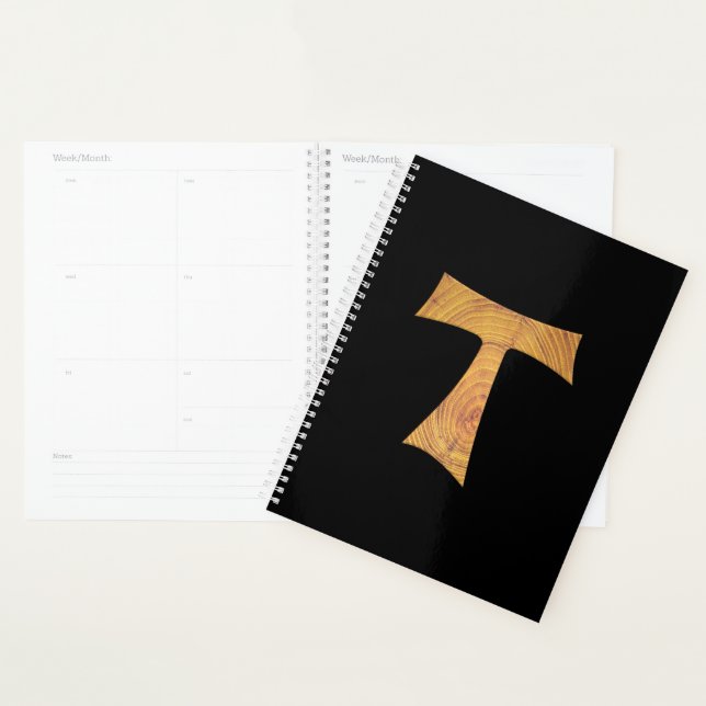 Wooden Look Franciscan Tau Cross Planner (Display)