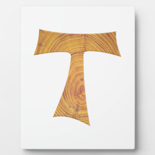 Wooden Look Franciscan Tau Cross Plaque