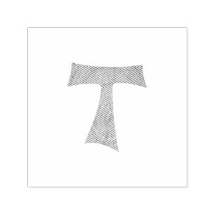 Wooden Look Franciscan Tau Cross Self-inking Stamp