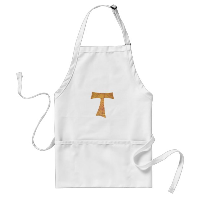 Wooden Look Franciscan Tau Cross Standard Apron (Front)