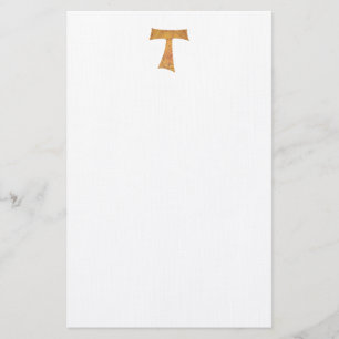 Wooden Look Franciscan Tau Cross Stationery